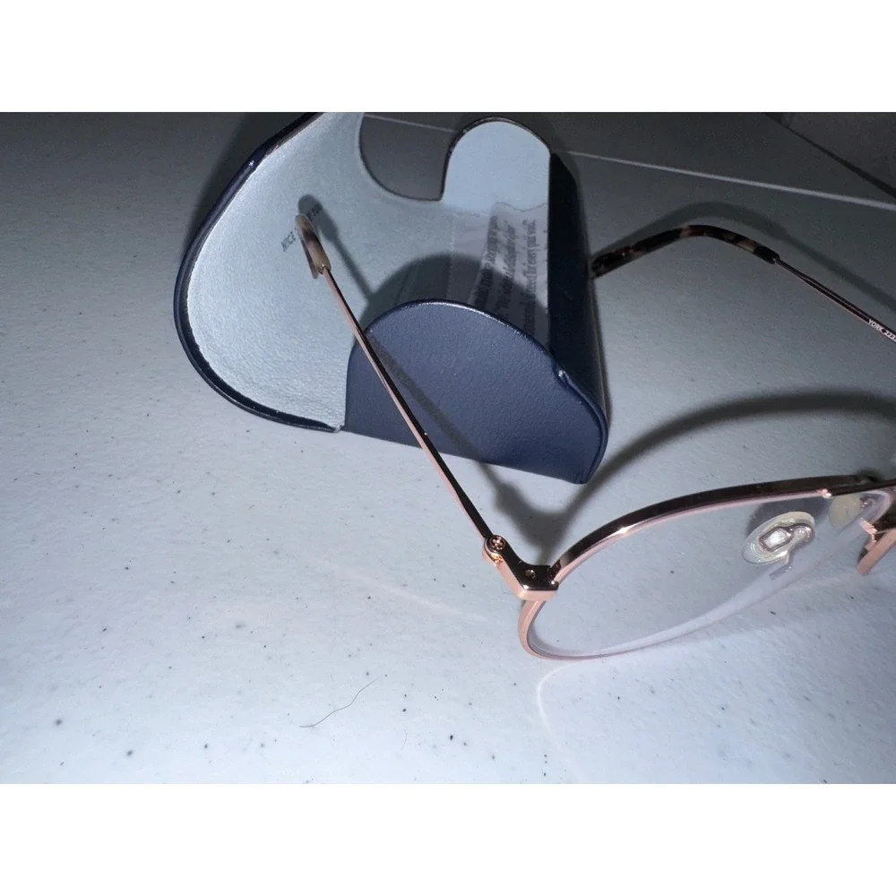 Warby Parker York 2223 Polished Rose Gold Aviator Eyeglasses with Case 53-15-145